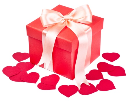 Valentines day card with red hearts and keyの写真素材