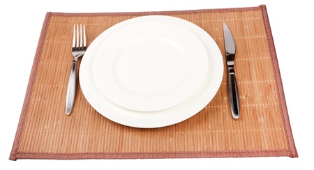 porcelain plate isolated on whiteの写真素材