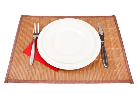 porcelain plate isolated on whiteの写真素材