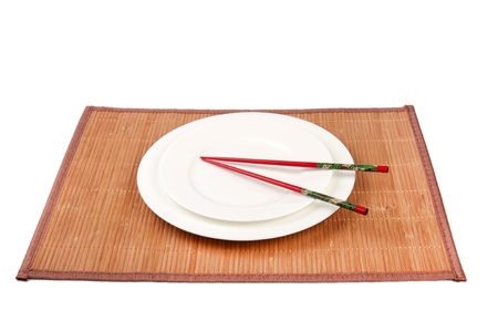 porcelain plate isolated on whiteの写真素材