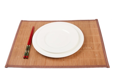 porcelain plate isolated on whiteの写真素材