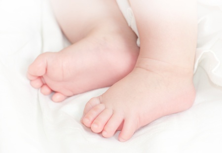 Sweet newborn baby feetの写真素材