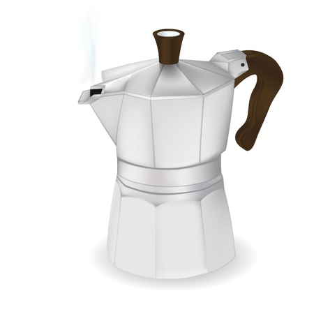 Cofee maker, vector photorealistic ilustration, isolated onwhiteのイラスト素材