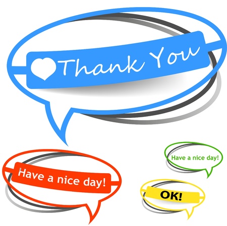 Thank you paper stickerの写真素材