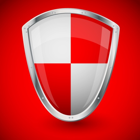 Red shield on red background - financial securityのイラスト素材