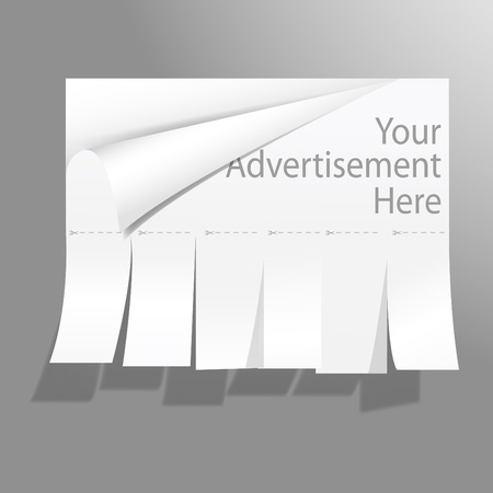 Blank advertisement with cut slips. Vector.のイラスト素材