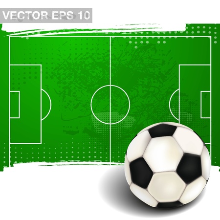 footbal field with soccer ball in vintage styleのイラスト素材