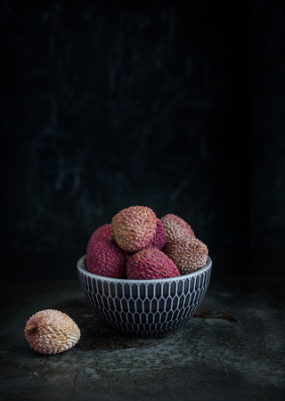 Lychees in the basketの写真素材