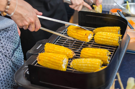 Grilled cornの写真素材