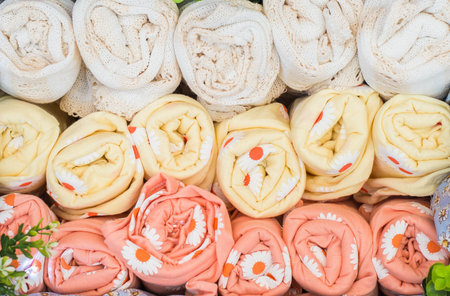 Rolled up of spa towelsの写真素材