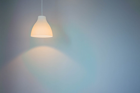 Lampshades in bedroomの写真素材