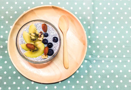 Chia seed puddingの写真素材