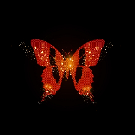 Greeting light card with paper butterfly, easy all editableのイラスト素材