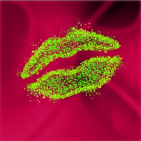 Disco poster with woman lips, you can easy editableのイラスト素材