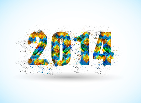 Happy new year 2014, easy all editableのイラスト素材