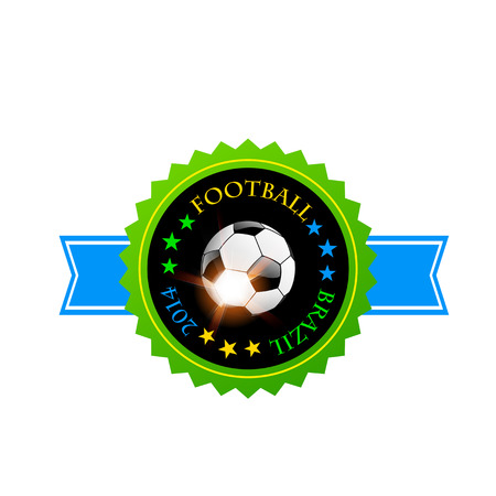 Brazil vector badge with Football ballのイラスト素材