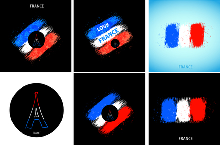 France national flag easy all editableのイラスト素材