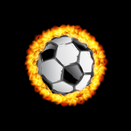 Soccer Ball Fire Illustration background easy editableのイラスト素材