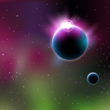 Astronomy planet sunrise easy all editableのイラスト素材