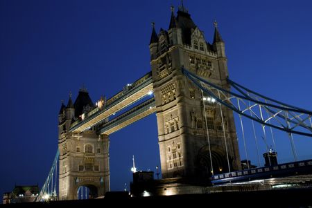Tower Bridge at nightの写真素材