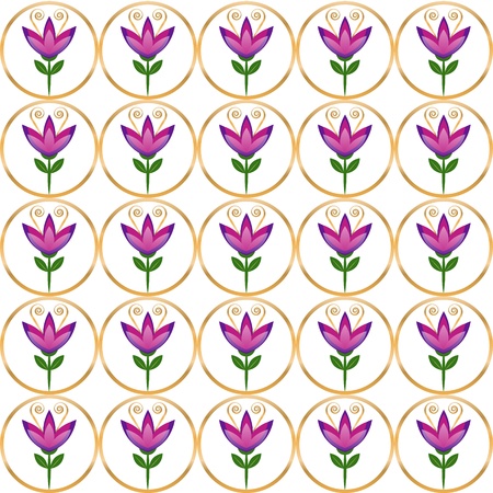 Seamless naive floral  repeat background のイラスト素材