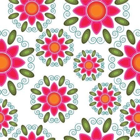 Seamless naive floral vector repeat background EPS 10のイラスト素材