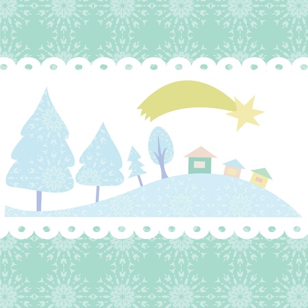 Christmas card with treesのイラスト素材