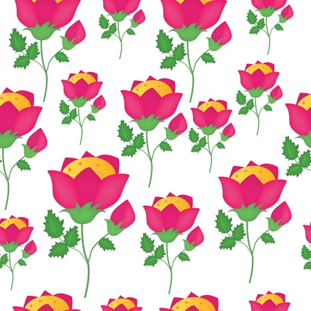 Seamless naive tulip repeat backgroundのイラスト素材
