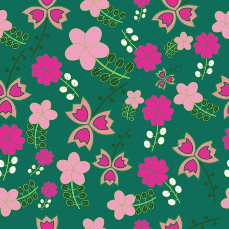 Seamless naive floral のイラスト素材