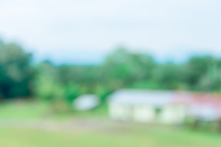 An out of focus a building near a river surrounded by a lot of trees, taken in the mid day, blurred out abstract backgroundの写真素材