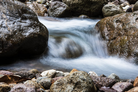 Immersed in Natural Beauty: Slow Shutter Speed Pictures of Water Flowing Through Rocks