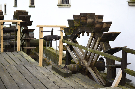 Wooden mill water wheelsの写真素材