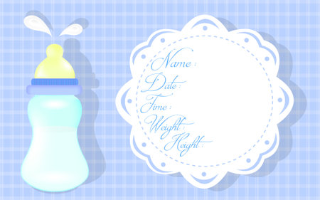 Baby boy shower cardのイラスト素材