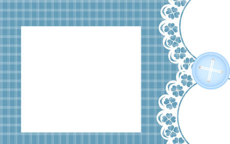 Baby boy shower card. Blue background as greeting card for newborn.のイラスト素材