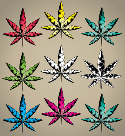 Marijuana Cannabis leaf design vector illustrationのイラスト素材
