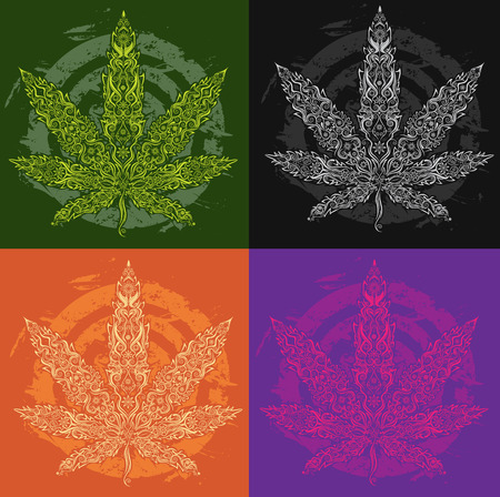 Cannabis marijuana leaf symbol vector illustrationのイラスト素材