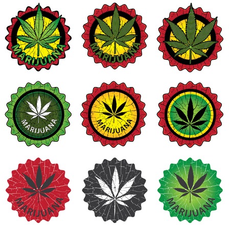 Marijuana Cannabis leaf symbol vector illustrationのイラスト素材