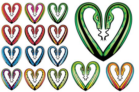 Snake poison heart seamless shape vectorのイラスト素材