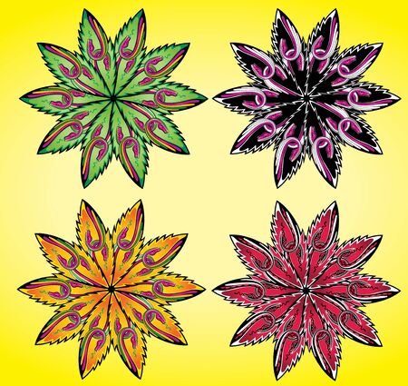Flower decorative blossom vectorのイラスト素材