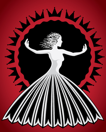 elegant female dancer figure silhouetteのイラスト素材