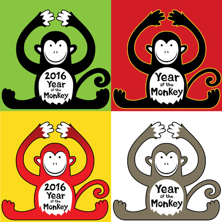 Chinese year of the monkey design vector illustrationのイラスト素材