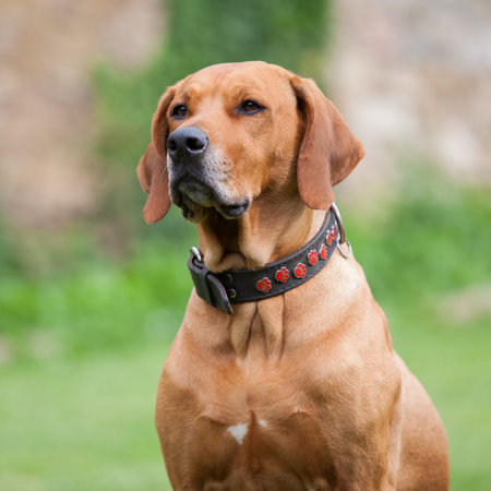 Portrait of amazing Rhodesian Ridgeback in the garden