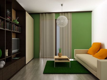 a 3d render of a modern apartmentの写真素材