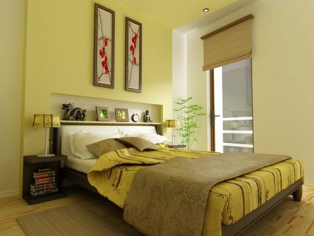 Modern bedroomの写真素材