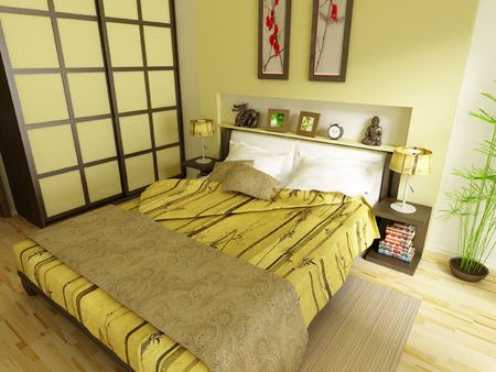Modern bedroomの写真素材