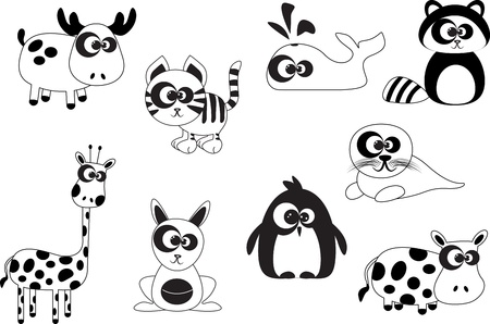 Funny animalsのイラスト素材