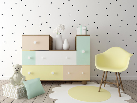 children room, playroom interiorの写真素材