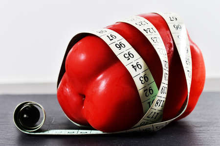 Red pepper and meterの写真素材