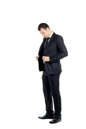 handsome young man dressed in elegant guy who works in the office, business manの写真素材
