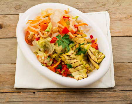 tasty zucchini, chopped pickled peppers and carrotsの写真素材